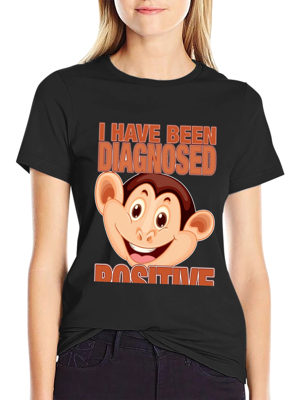Diagnosed Positive Monkey Graphic T-Shirt