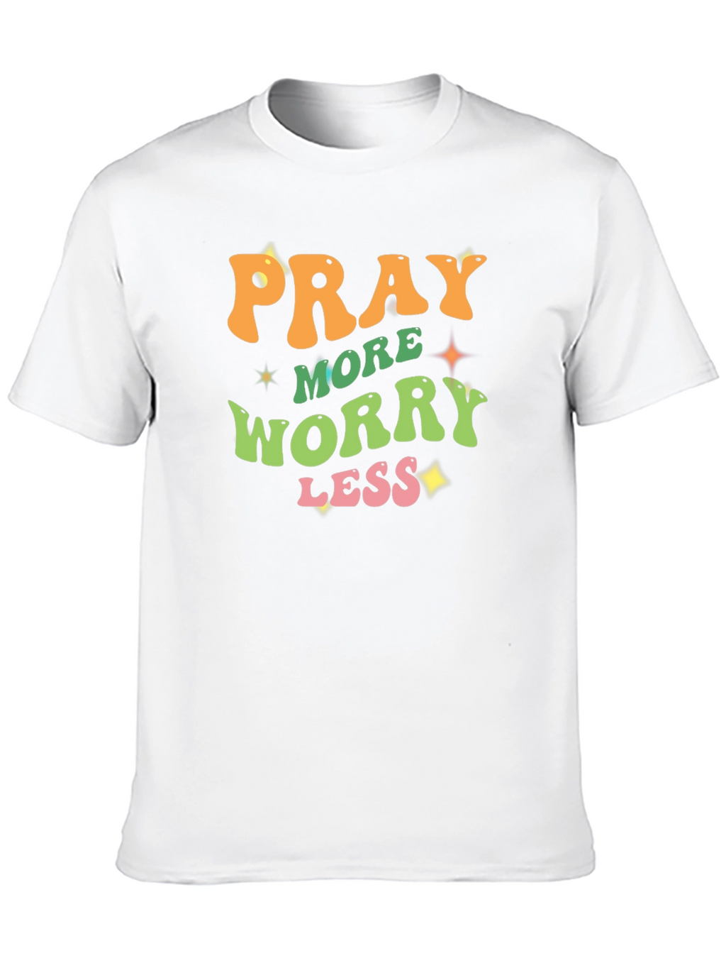 Pray More Worry Less Black T-Shirt