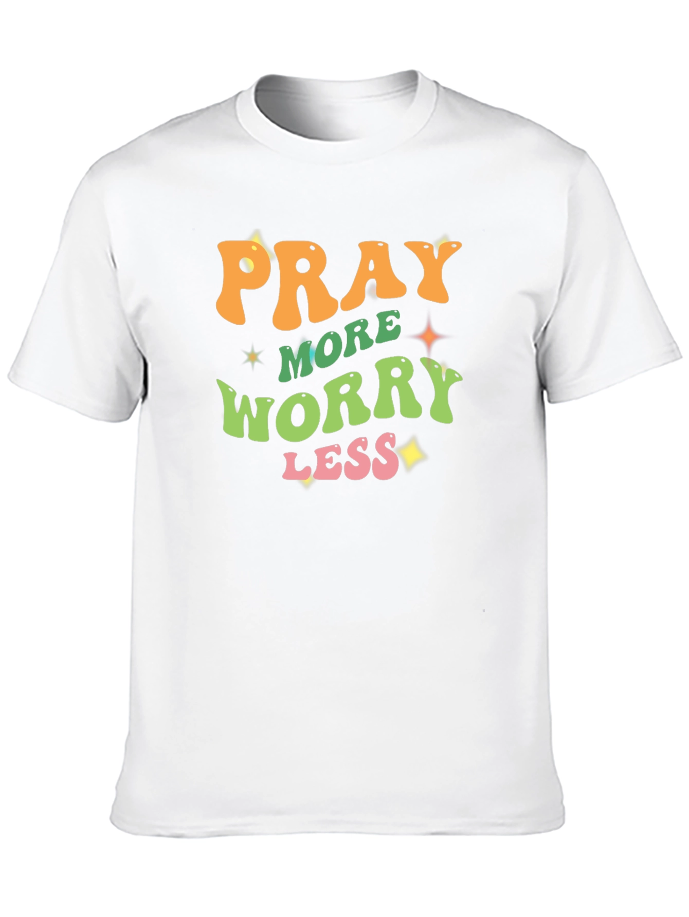 Pray More Worry Less Black T-Shirt