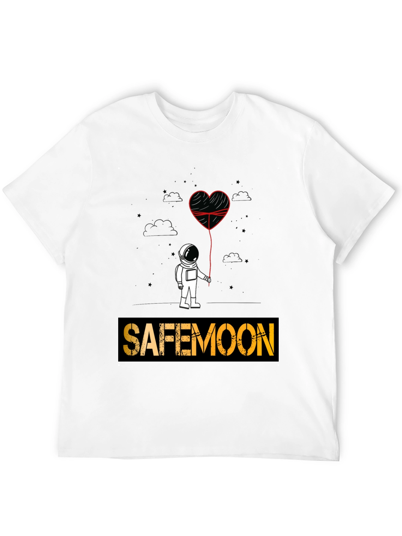 Safemoon Astronaut Heart Balloon Graphic Tee