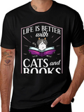 Life is Better with Cats and Books T-Shirt