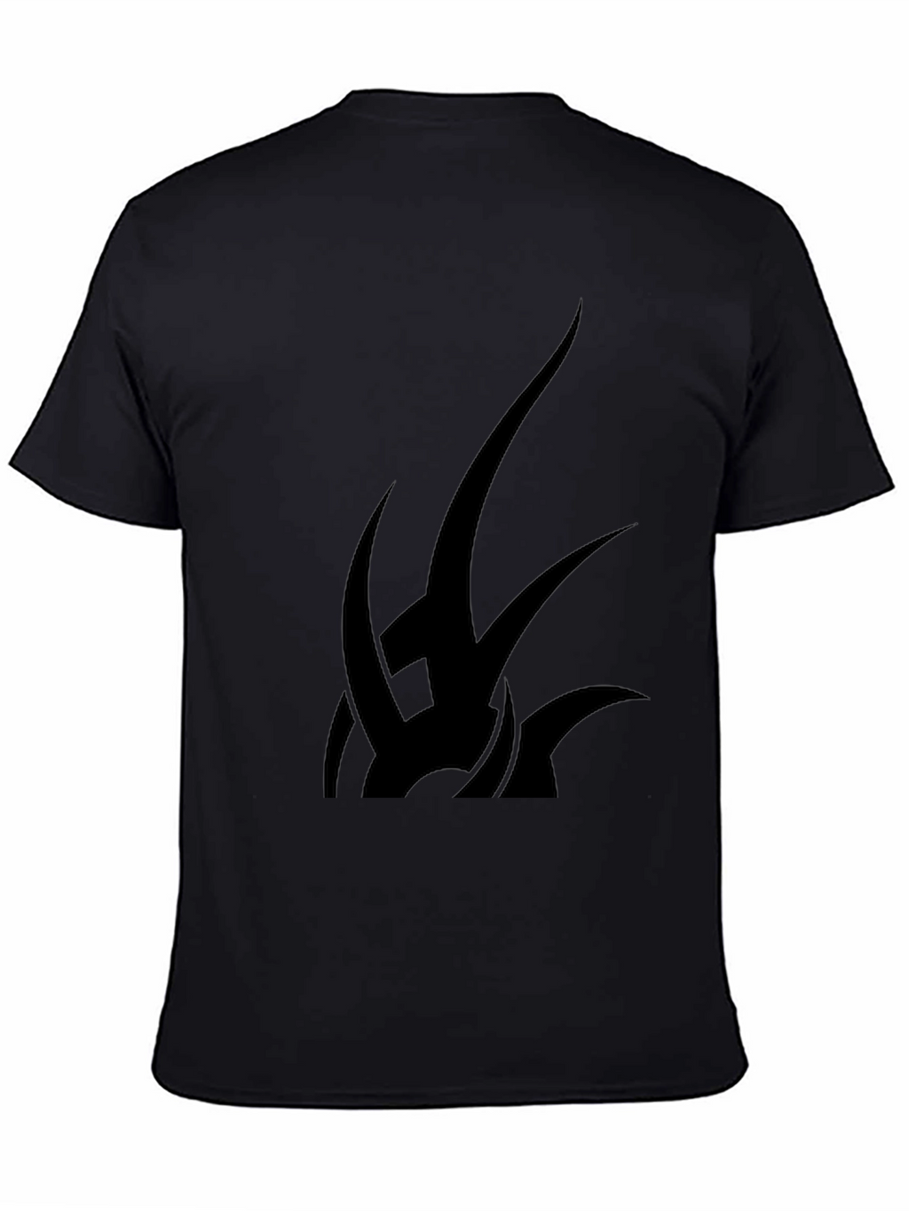 Black T-Shirt with Abstract Tribal Design