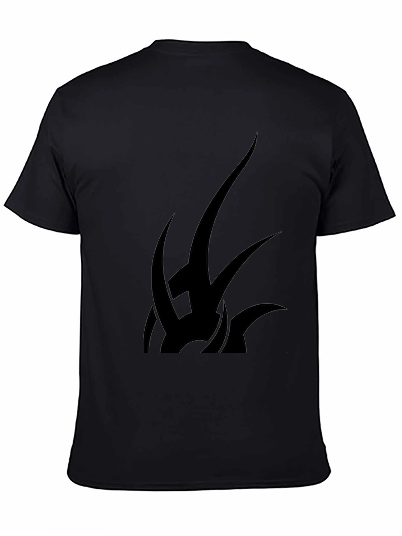 Black T-Shirt with Abstract Tribal Design