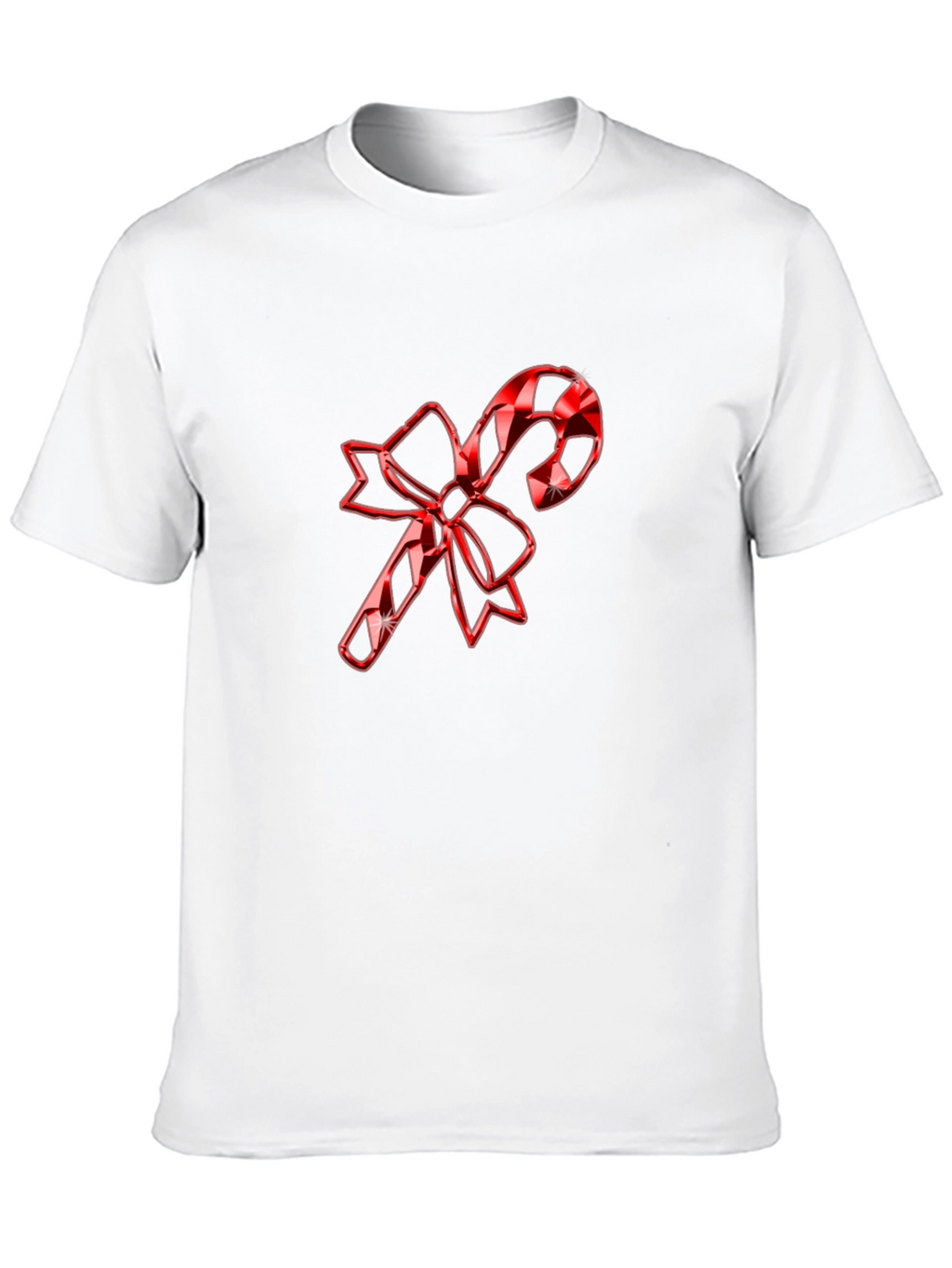 Festive Candy Cane Bow T-Shirt - Holiday Cheer