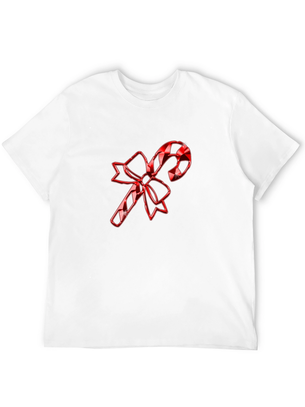 Festive Candy Cane Bow T-Shirt - Holiday Cheer