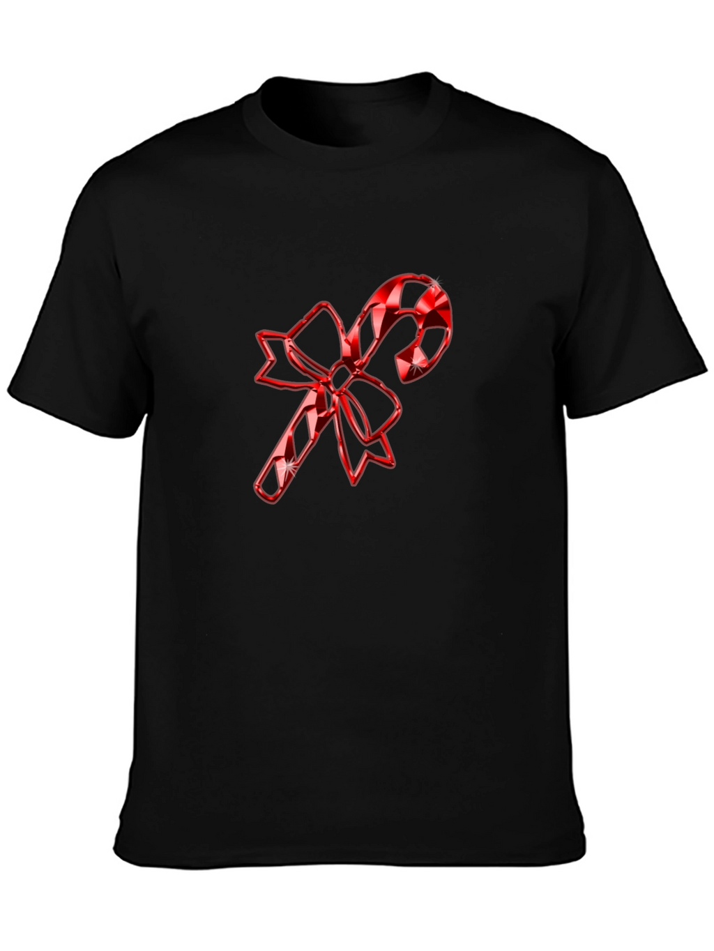 Festive Candy Cane Bow T-Shirt - Holiday Cheer