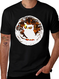 Owl in the Moonlight Graphic T-Shirt - Black