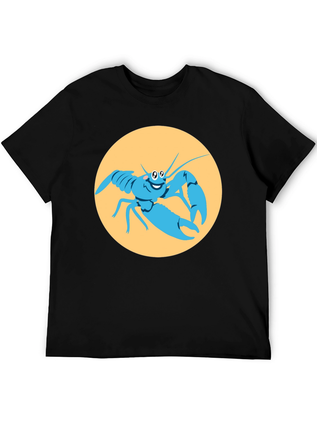 Funny Lobster Graphic Black T-Shirt