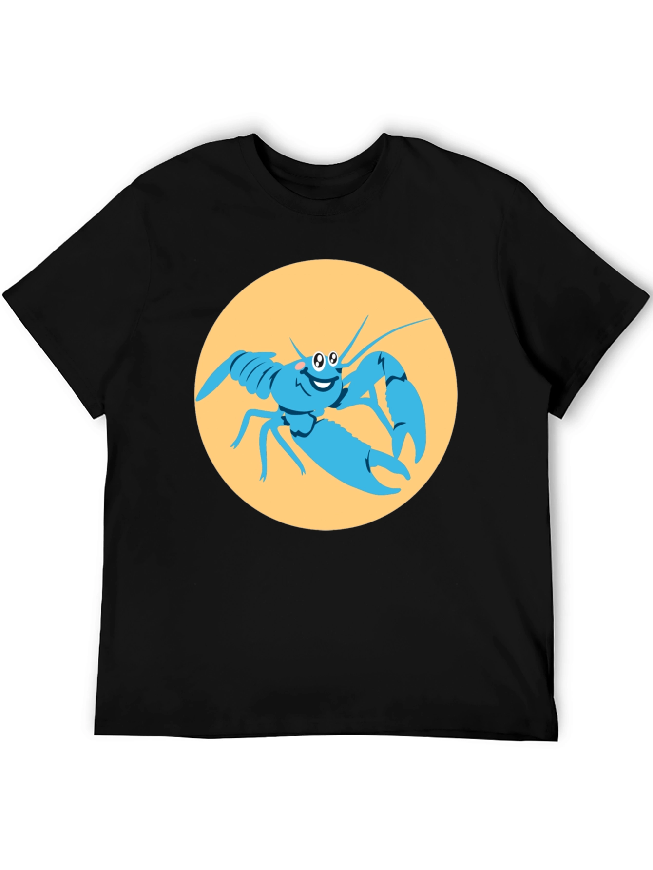 Funny Lobster Graphic Black T-Shirt