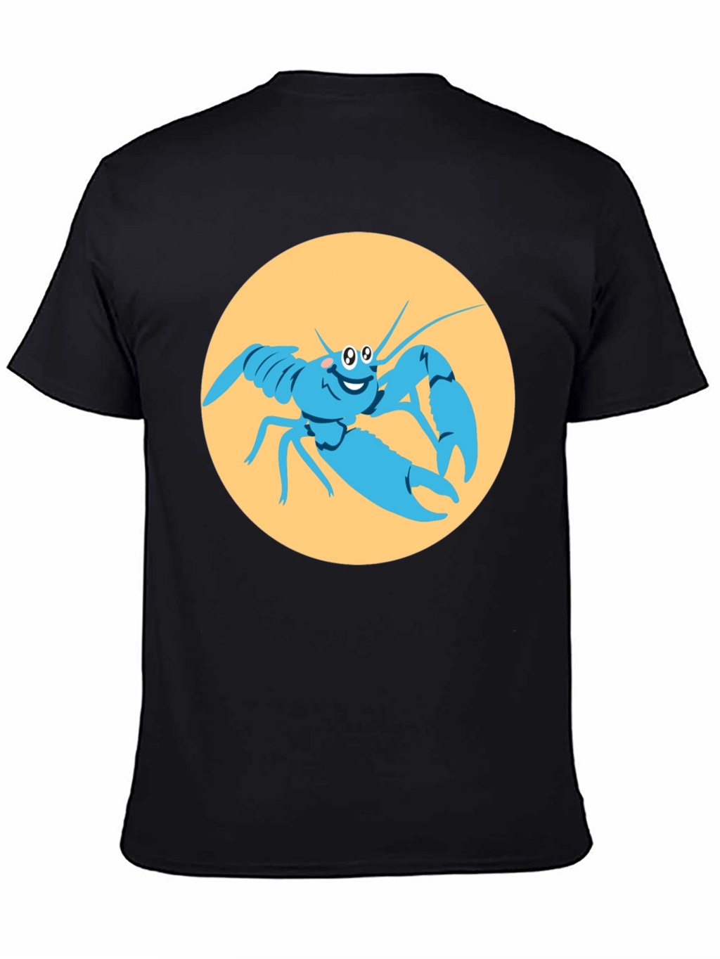 Funny Lobster Graphic Black T-Shirt