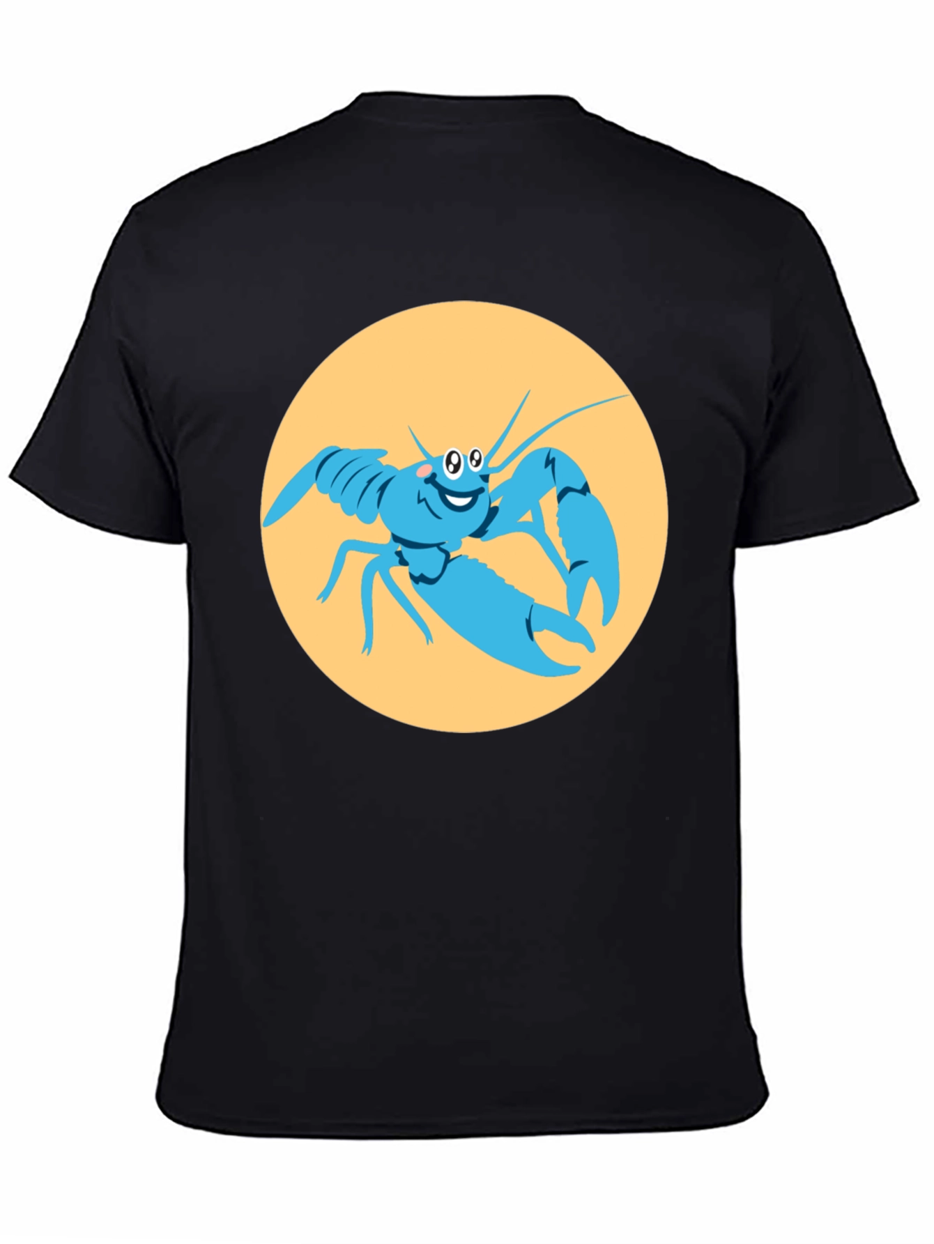 Funny Lobster Graphic Black T-Shirt