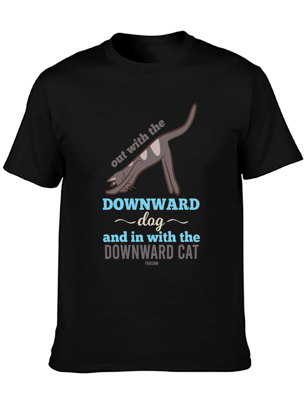Downward Cat T-Shirt - Yoga Inspired Funny Tee
