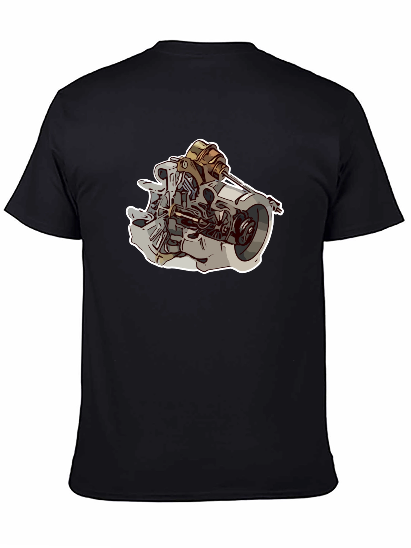 Engine Graphic Black T-Shirt for Men