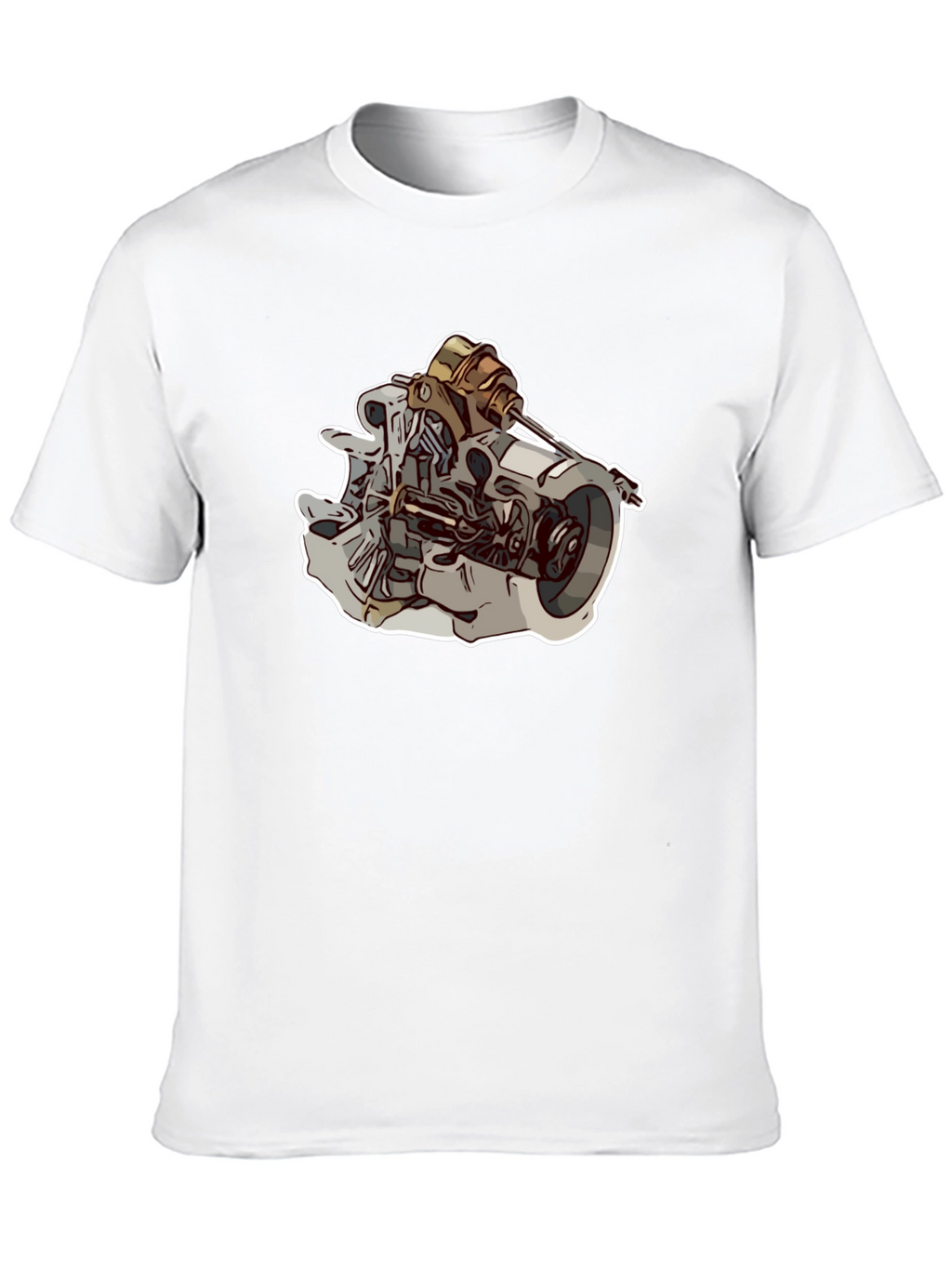 Engine Graphic Black T-Shirt for Men