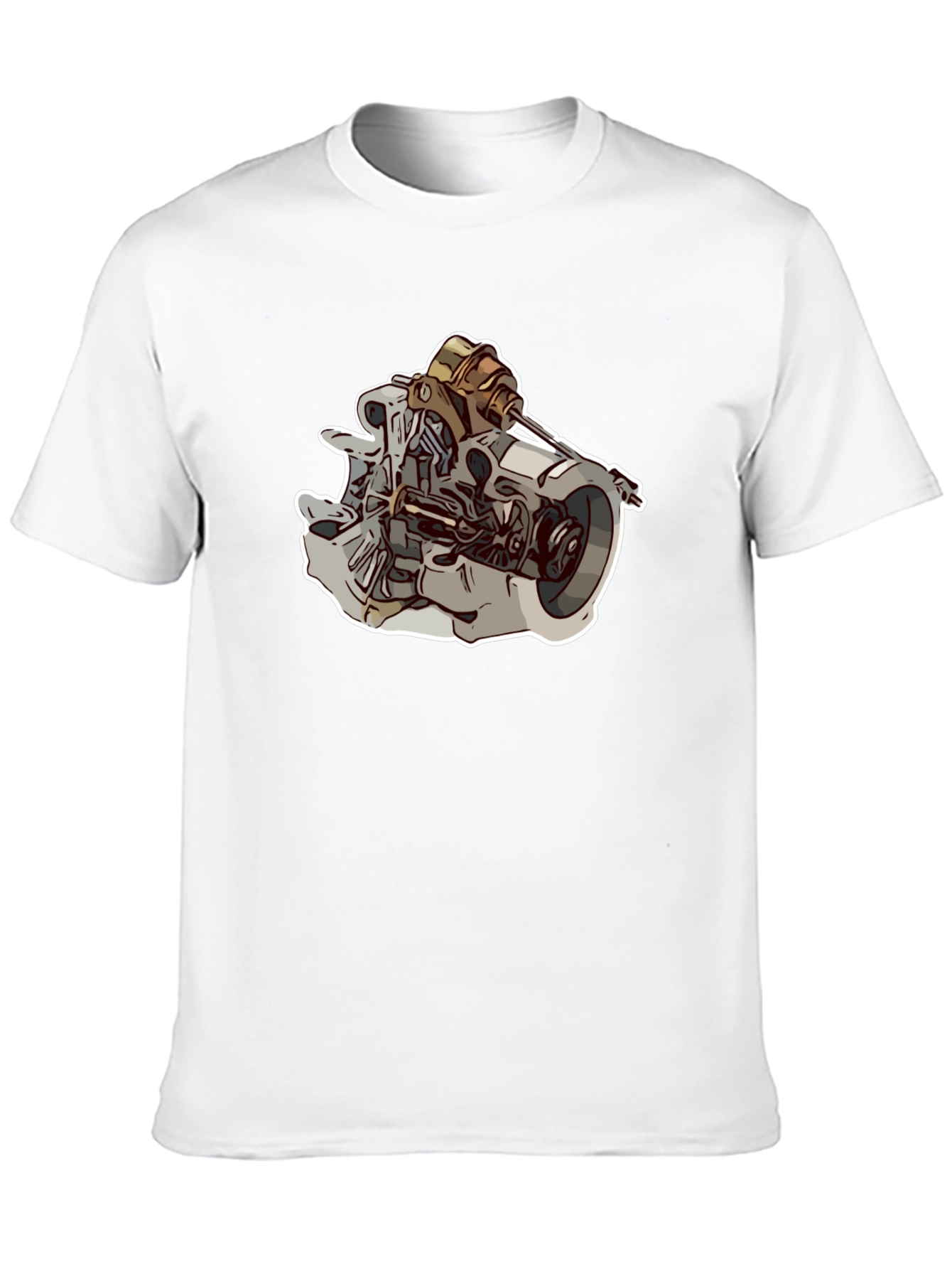 Engine Graphic Black T-Shirt for Men