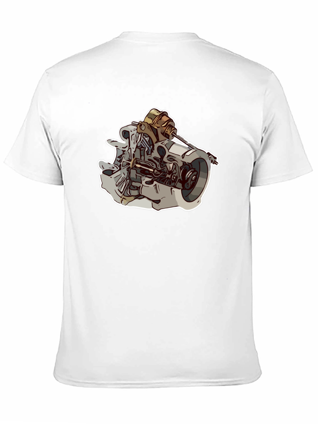 Engine Graphic Black T-Shirt for Men