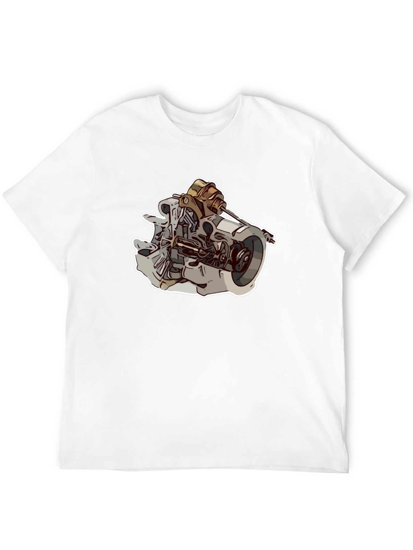 Engine Graphic Black T-Shirt for Men