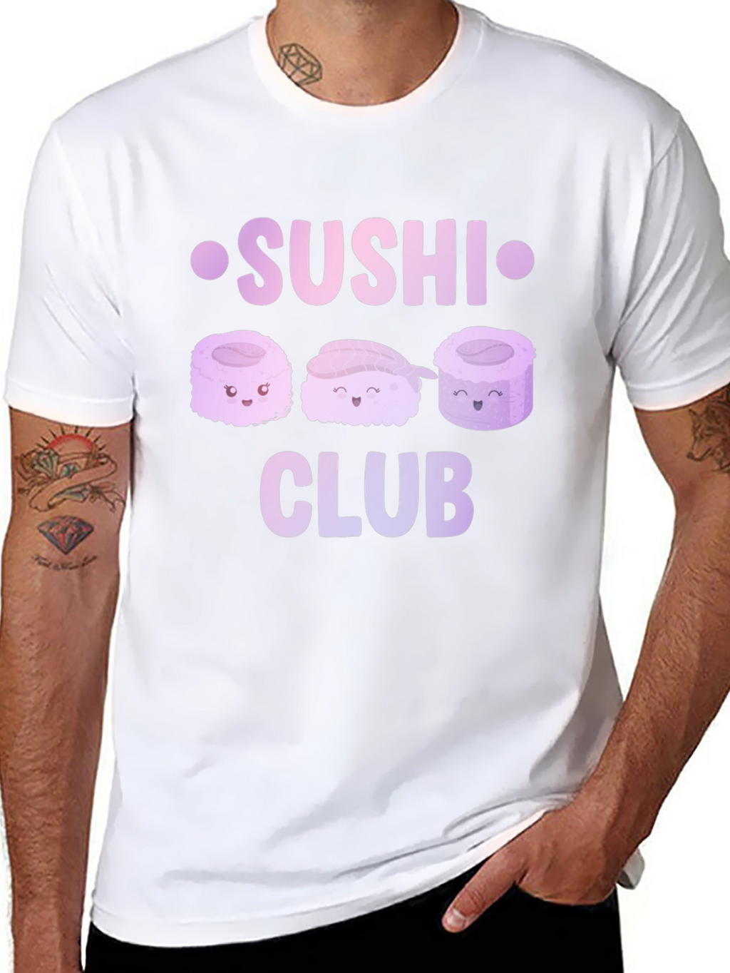 Sushi Club Graphic T-Shirt - Kawaii Food Tee