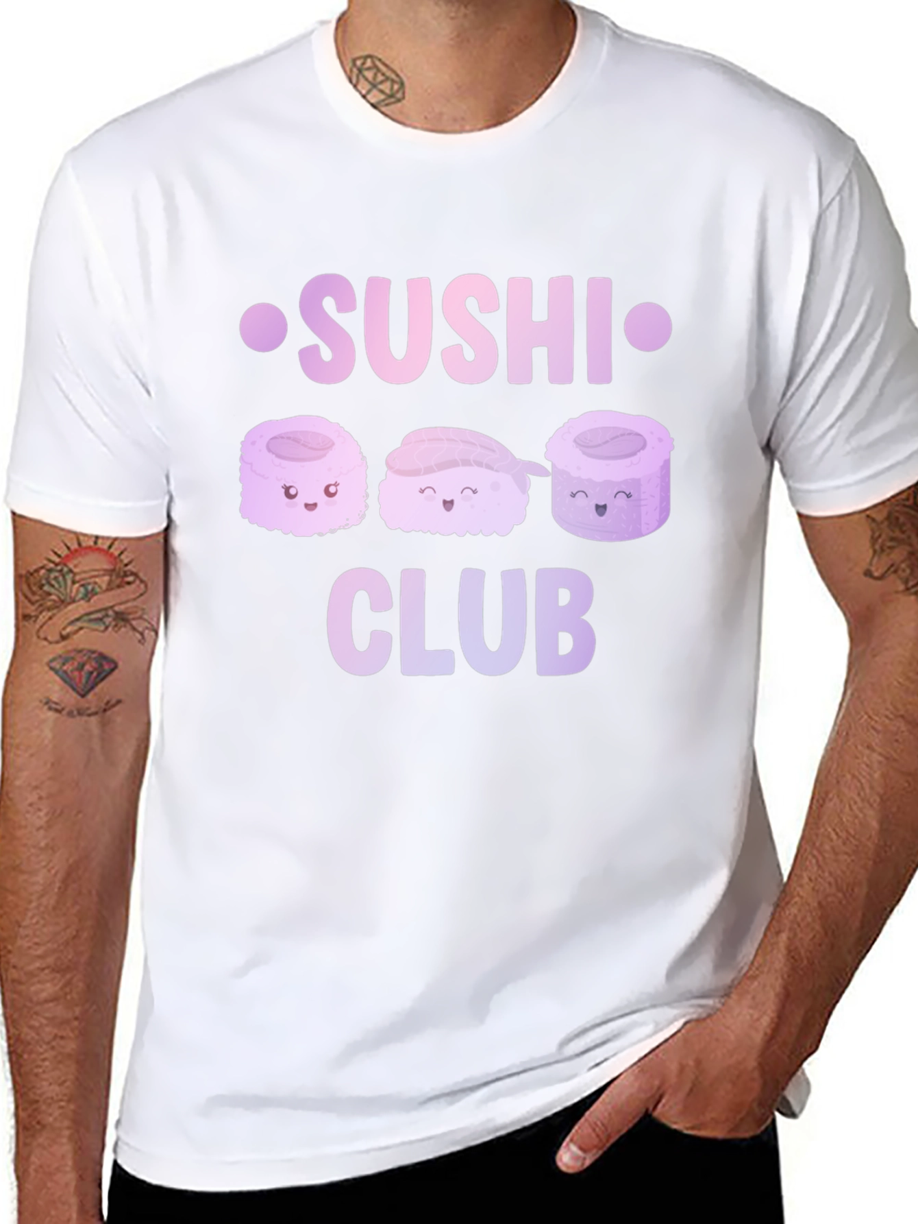 Sushi Club Graphic T-Shirt - Kawaii Food Tee