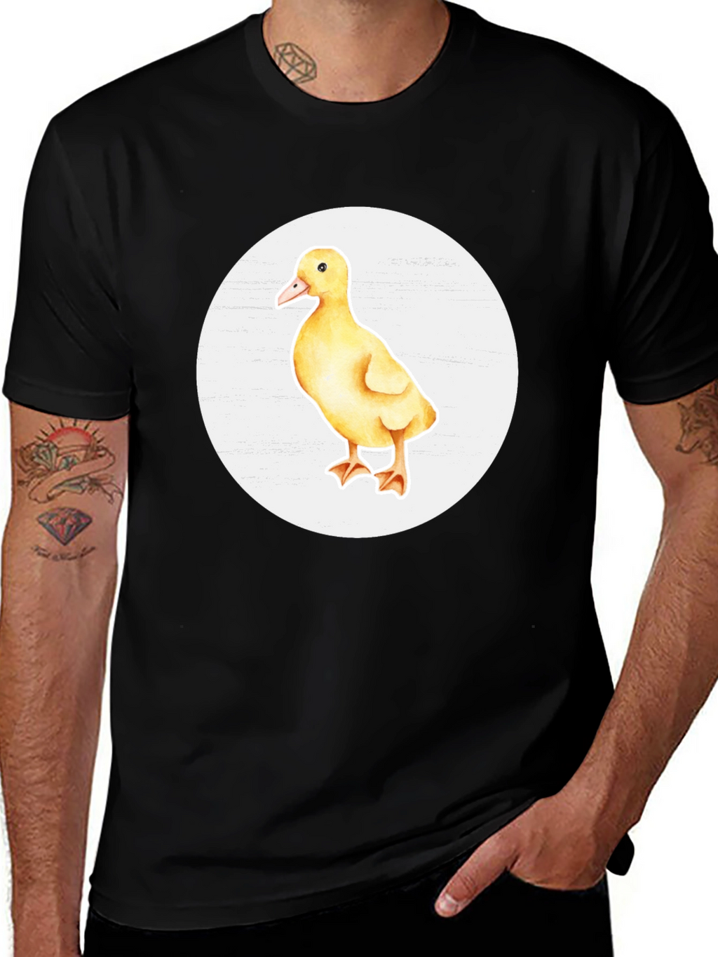 Duckling Graphic Black T-Shirt