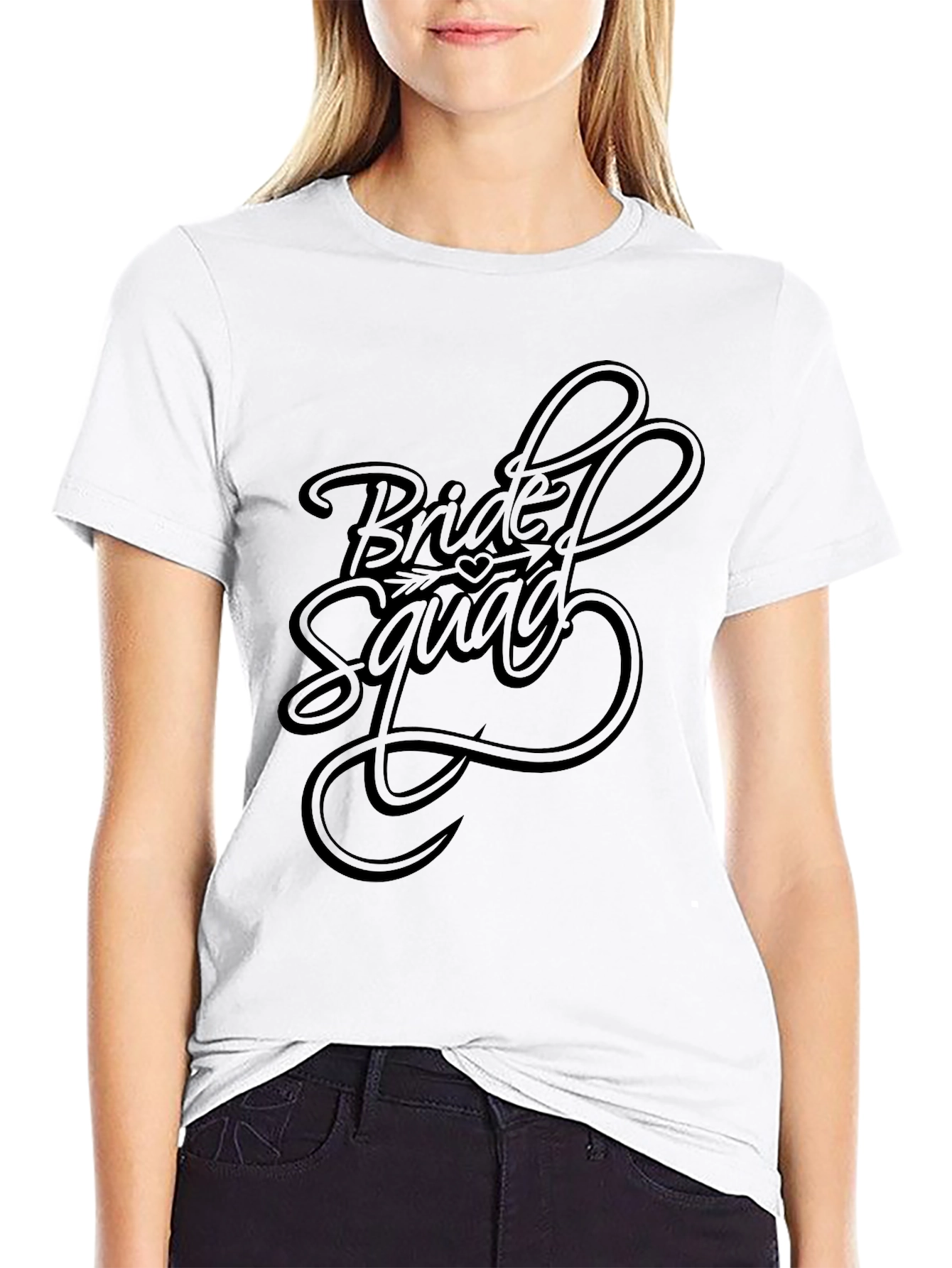 Bride Squad Crew Neck T-Shirt - Black