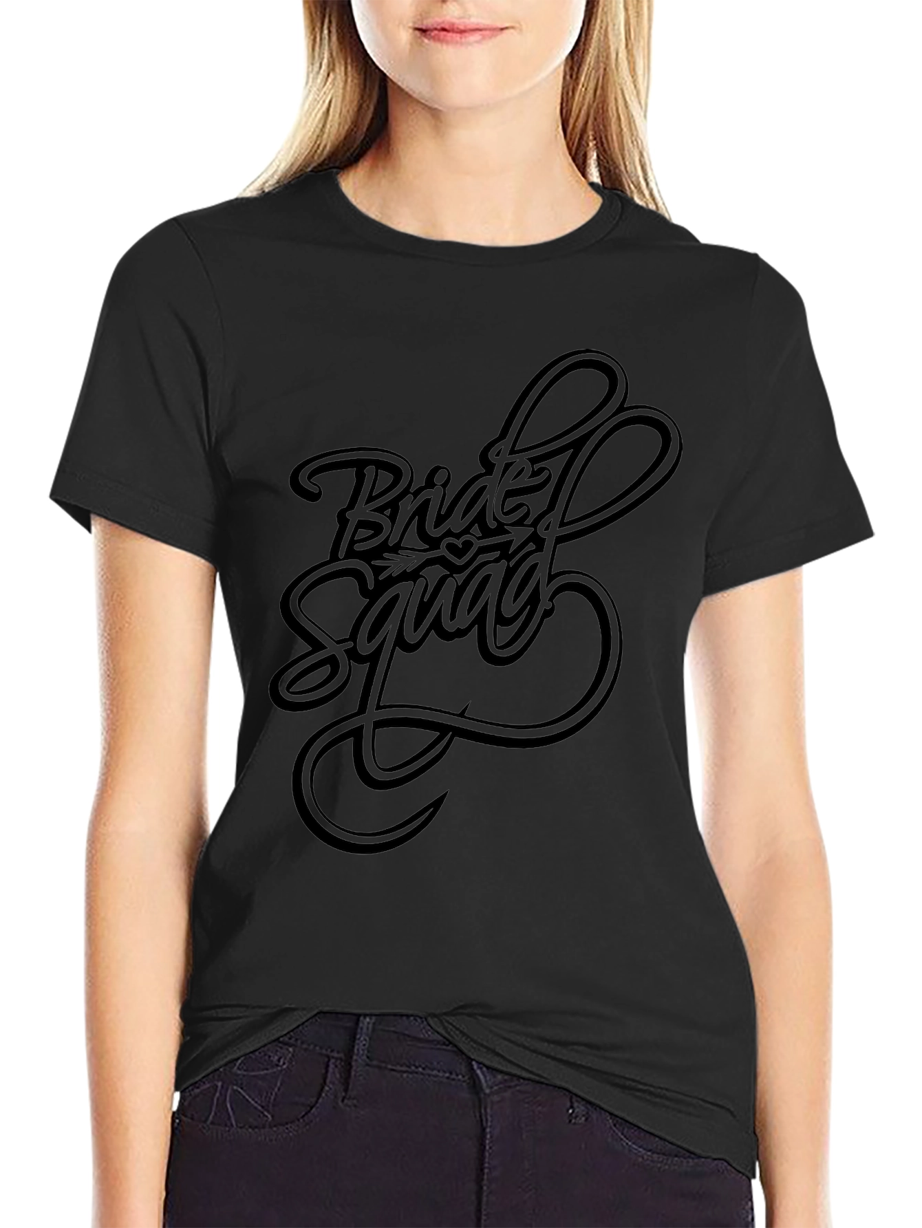 Bride Squad Crew Neck T-Shirt - Black