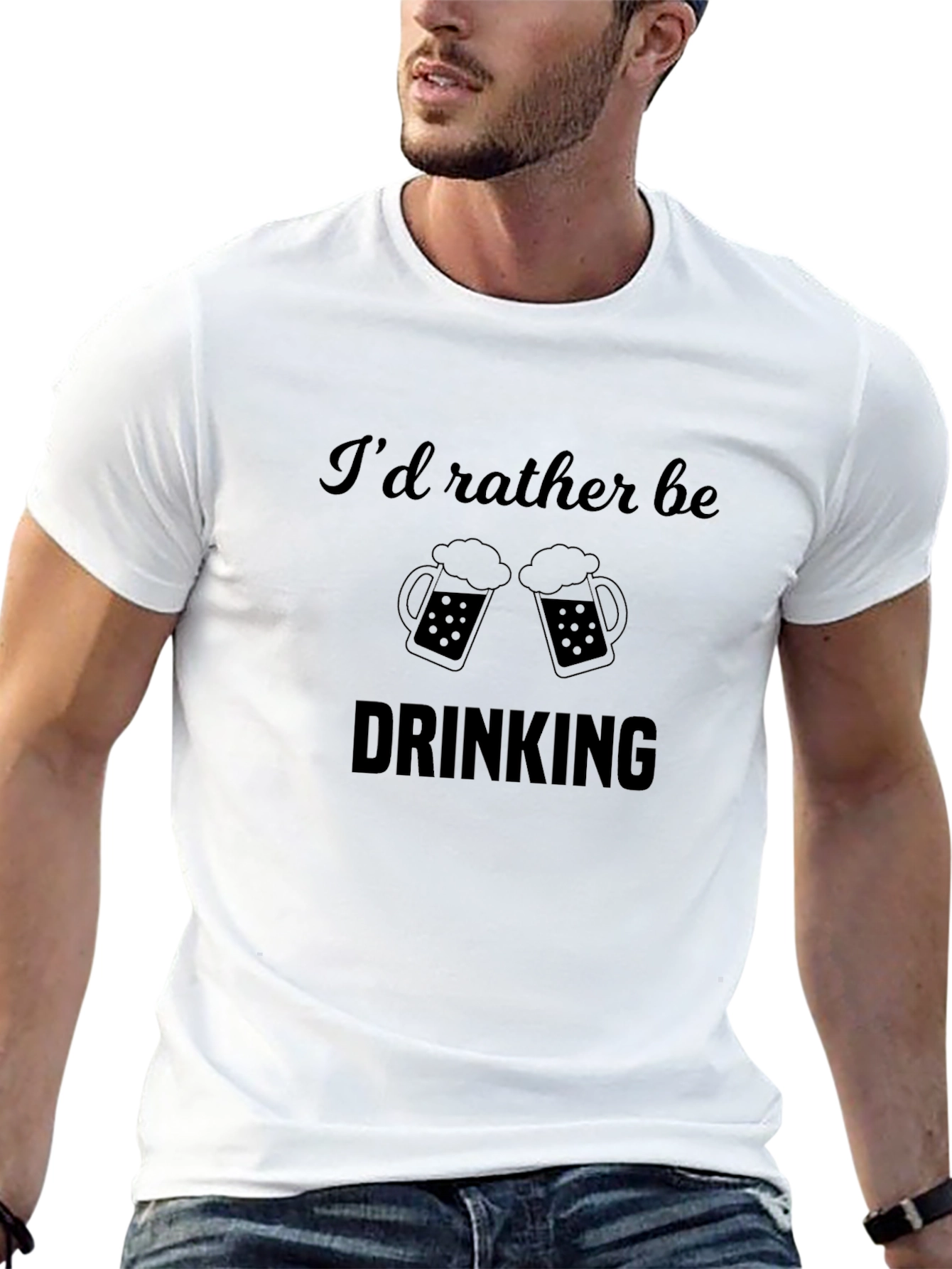 Id Rather Be Drinking Black T-Shirt