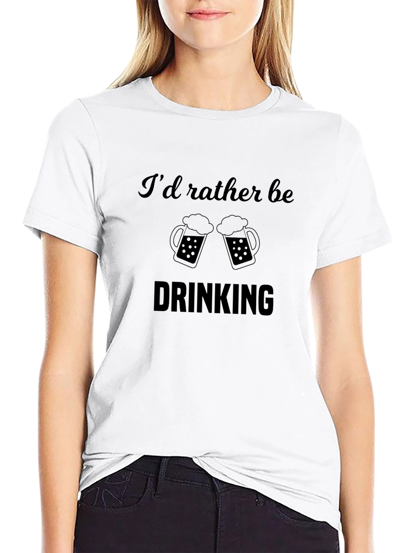 Id Rather Be Drinking Black T-Shirt