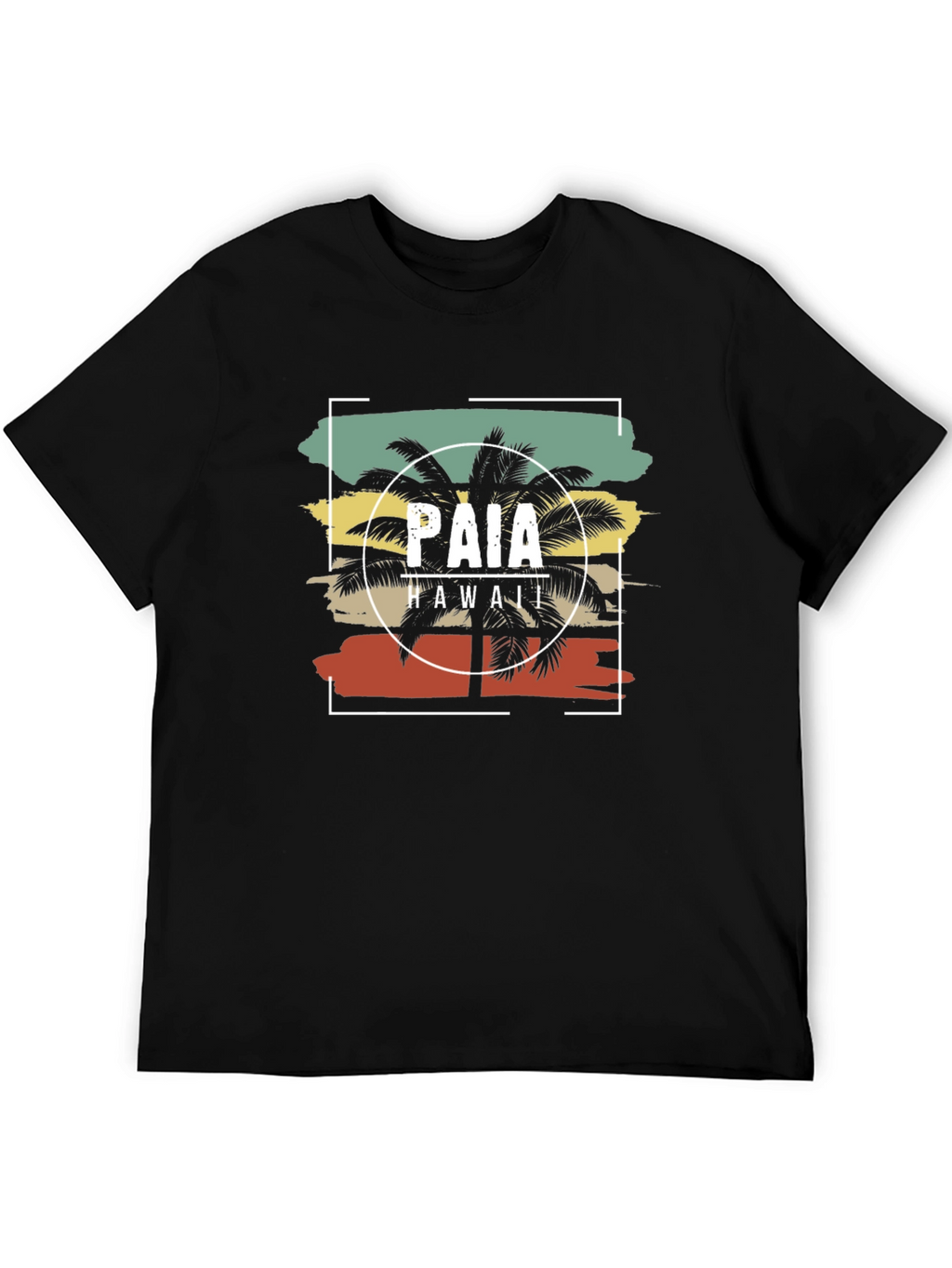 Paia Hawaii Retro Palm Tree Graphic T-Shirt