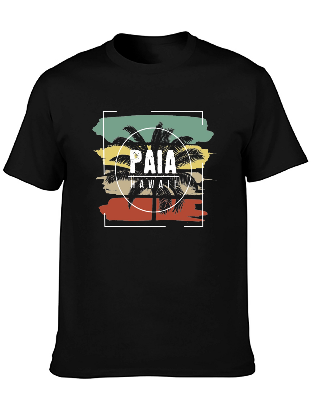 Paia Hawaii Retro Palm Tree Graphic T-Shirt