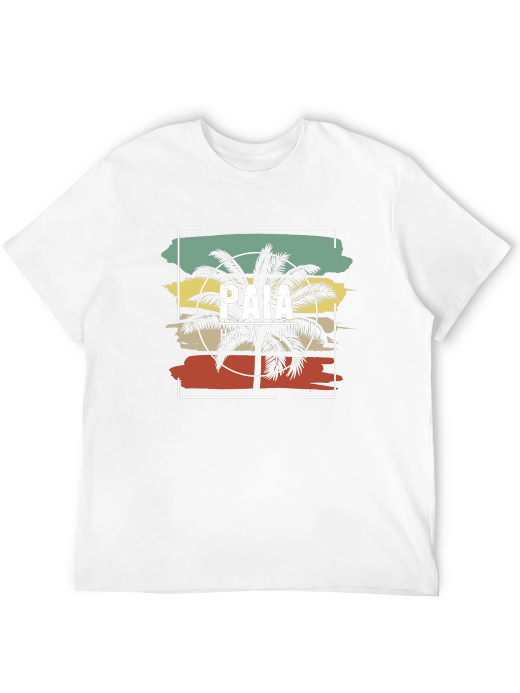 Paia Hawaii Retro Palm Tree Graphic T-Shirt