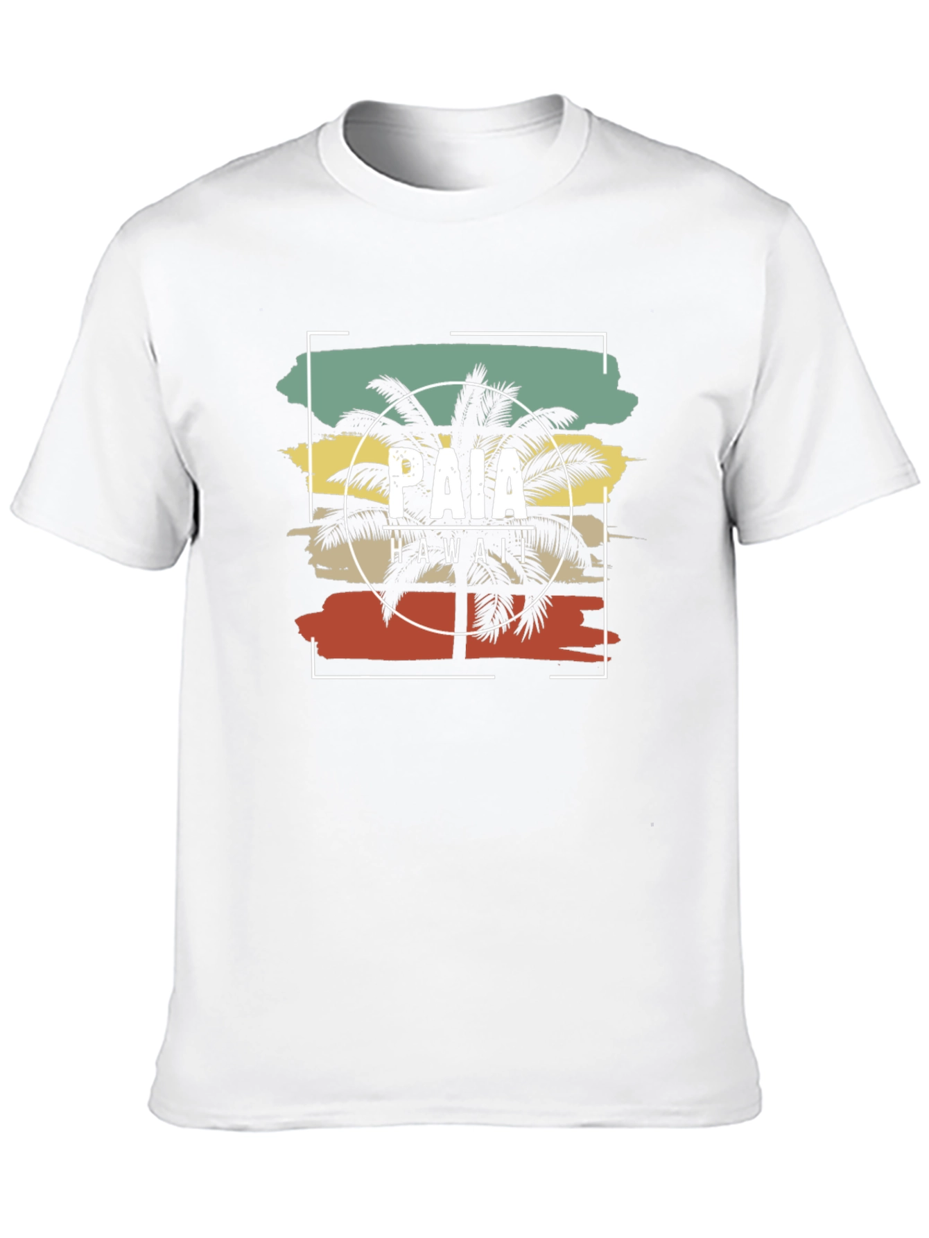 Paia Hawaii Retro Palm Tree Graphic T-Shirt