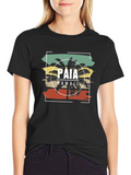 Paia Hawaii Retro Palm Tree Graphic T-Shirt