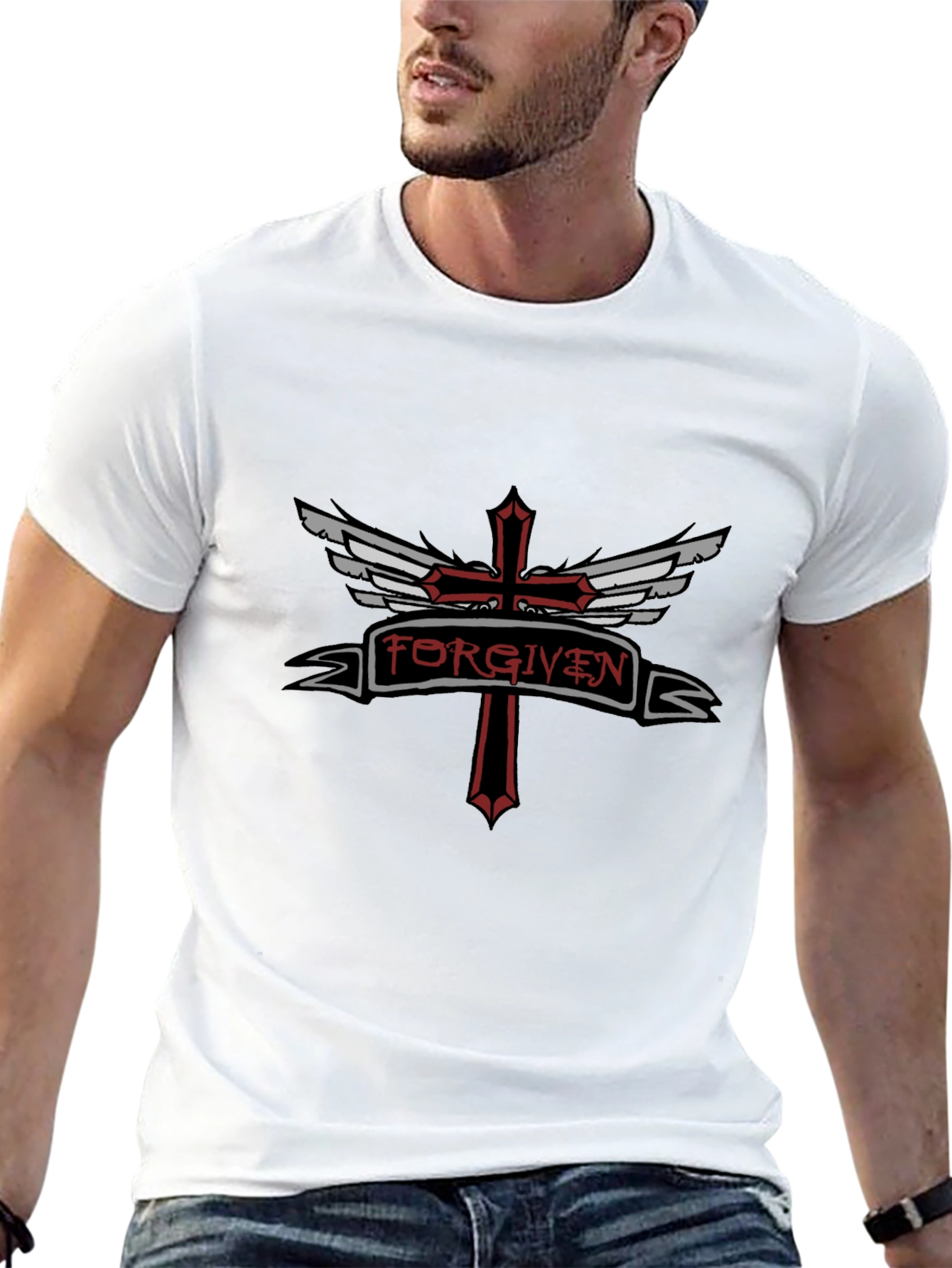 Forgiven Cross Graphic Tee - Religious Inspired Design