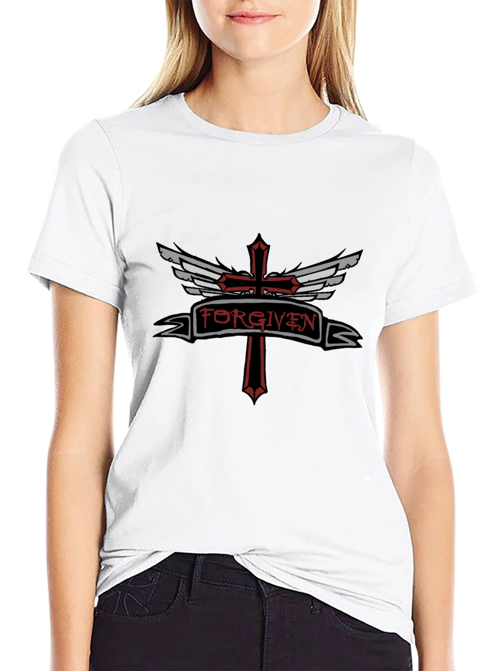 Forgiven Cross Graphic Tee - Religious Inspired Design
