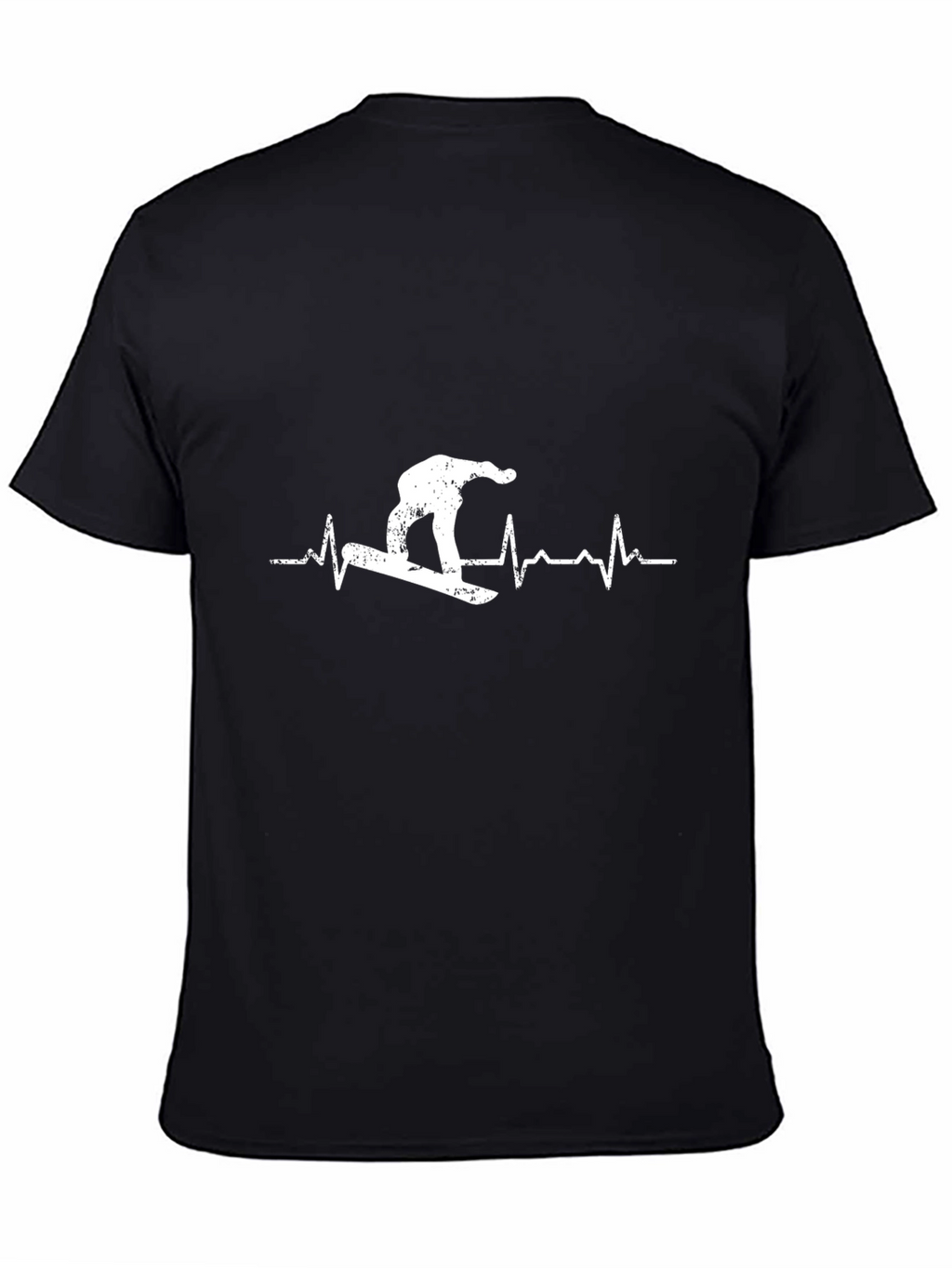 Snowboard Heartbeat T-Shirt - Black Graphic Tee