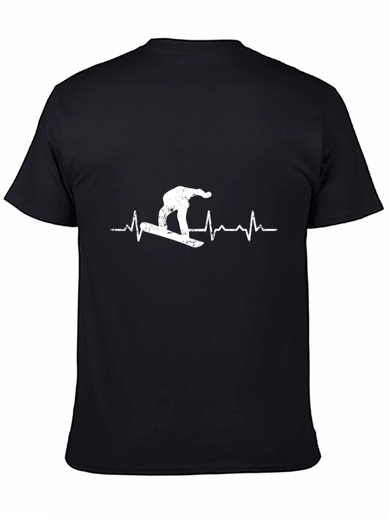Snowboard Heartbeat T-Shirt - Black Graphic Tee