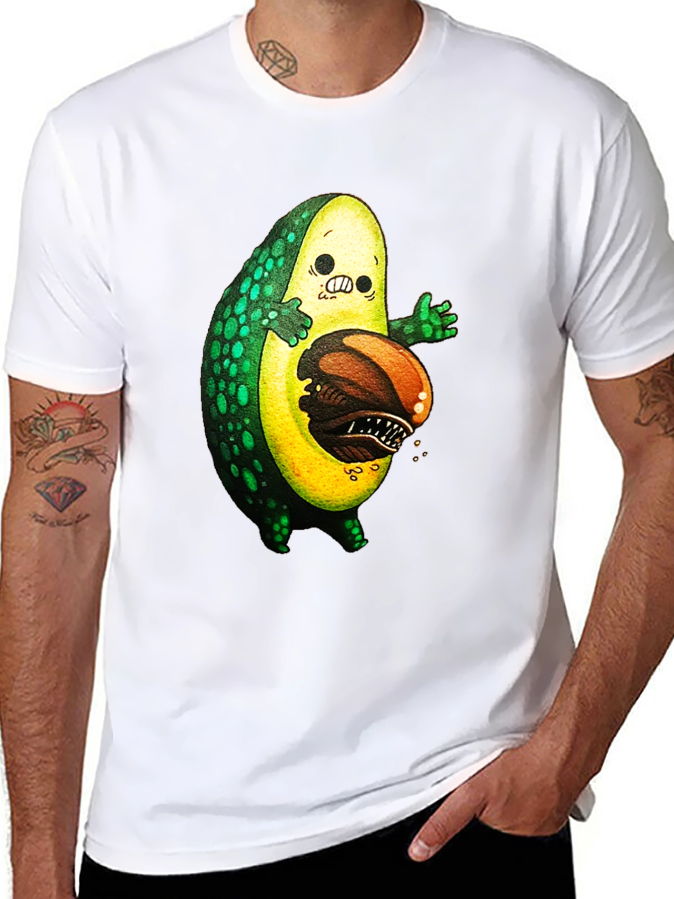 Avocado Monster Graphic T-Shirt - Unique Design