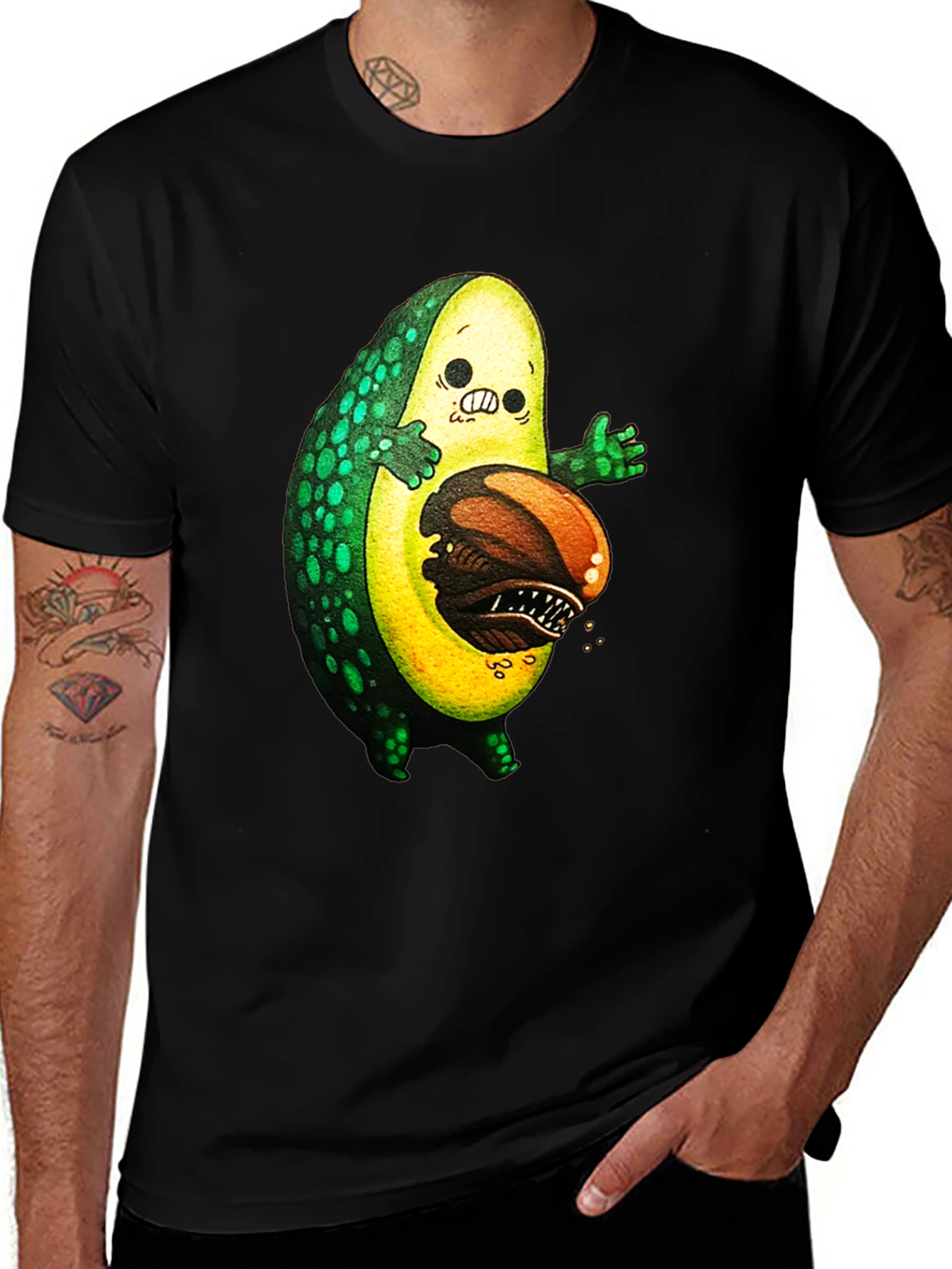 Avocado Monster Graphic T-Shirt - Unique Design