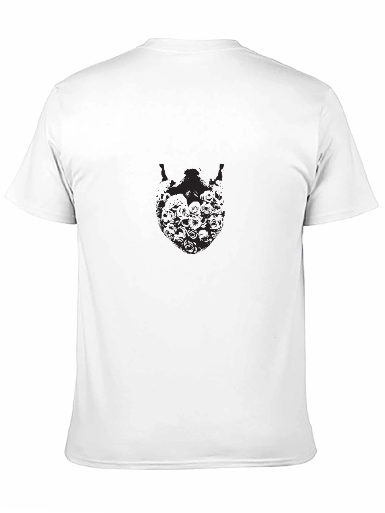 Mens Black Graphic Tee - Skull Beard Design