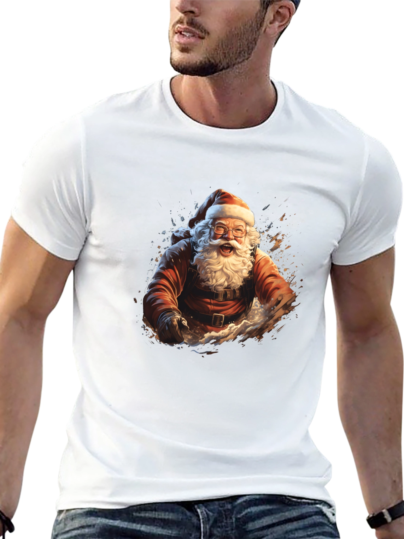 Santa Claus Graphic Tee - Black T-Shirt