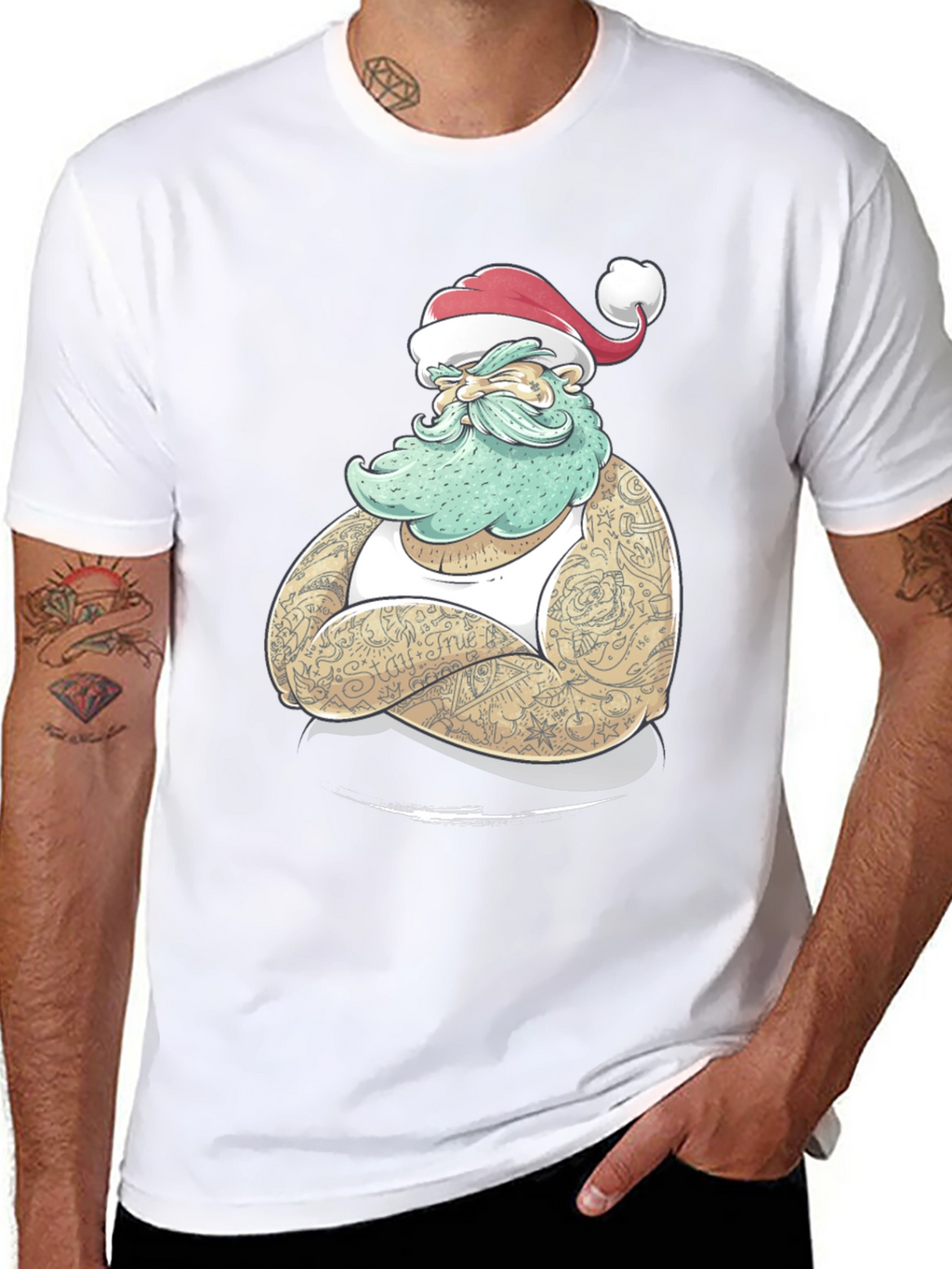 Tattooed Santa Graphic Tee