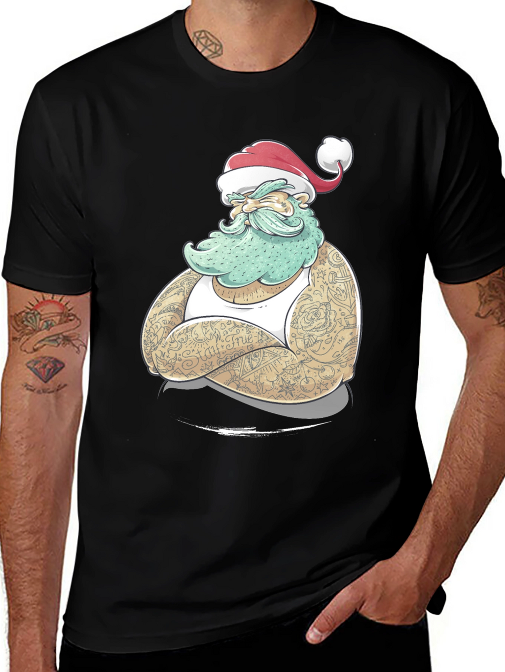 Tattooed Santa Graphic Tee