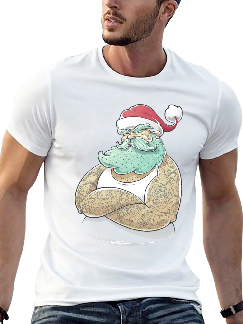 Tattooed Santa Graphic Tee