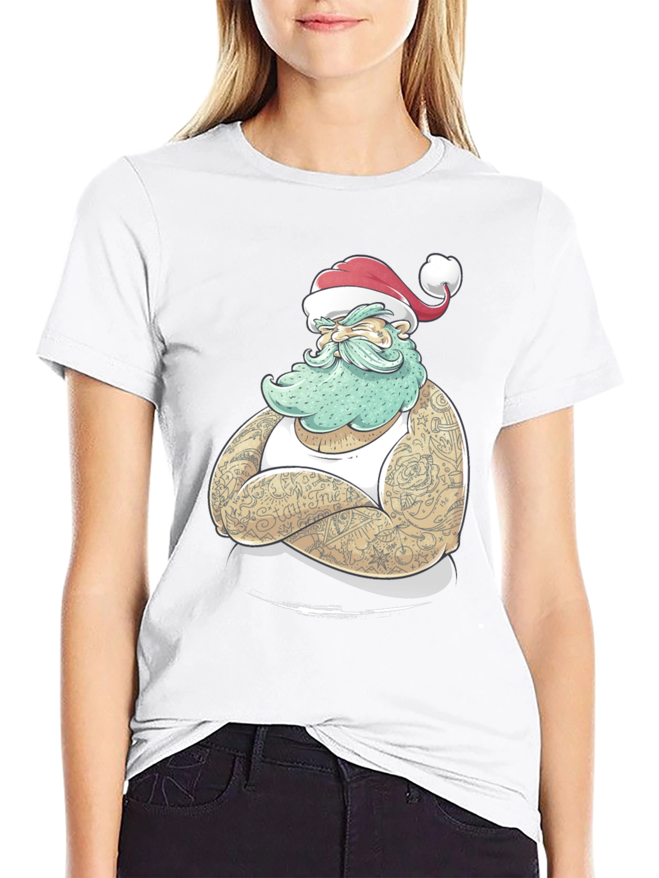 Tattooed Santa Graphic Tee