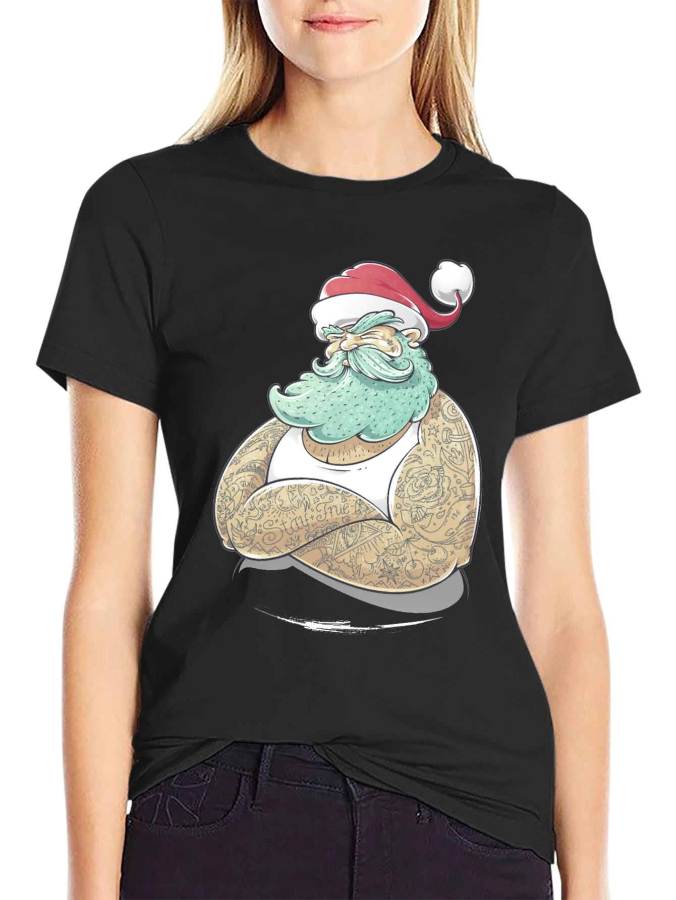 Tattooed Santa Graphic Tee
