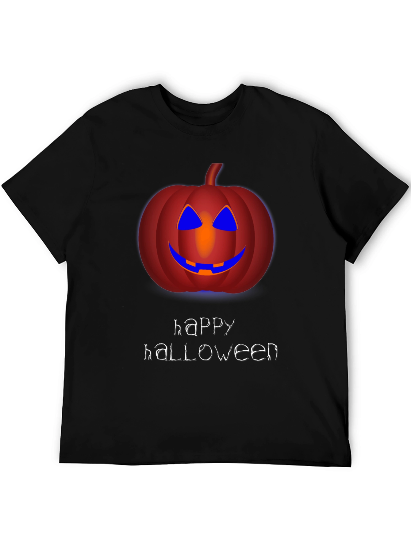 Happy Halloween Pumpkin Graphic Tee - Mens Black T-Shirt