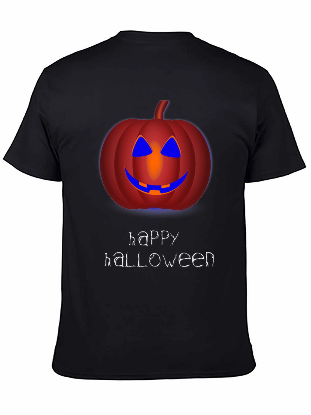 Happy Halloween Pumpkin Graphic Tee - Mens Black T-Shirt