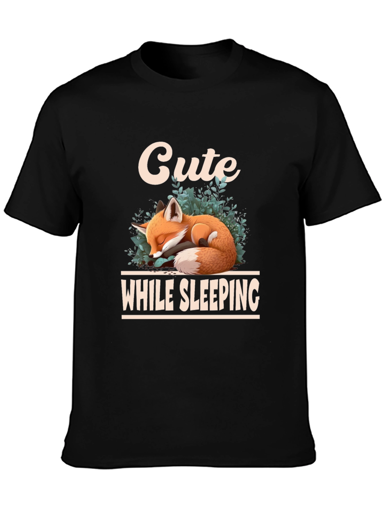 Cute Sleeping Fox Graphic T-Shirt