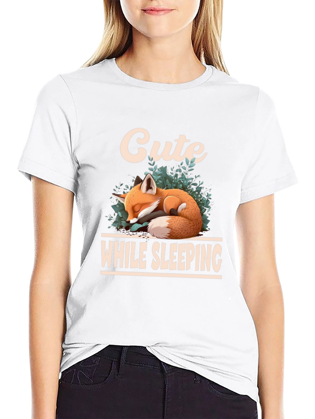 Cute Sleeping Fox Graphic T-Shirt